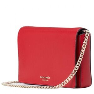 NWT $198 kate spade Spencer Chain Wallet - Hot Chili